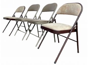 15 Folding Chairs, 11 All Metal & 2 With Fabric Seats & Backs.