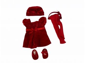 American Girl Doll Red Velvet Holiday Outfit.