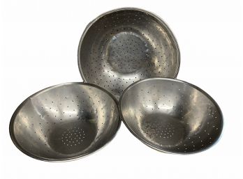 3 Large Stainless Steel Colanders