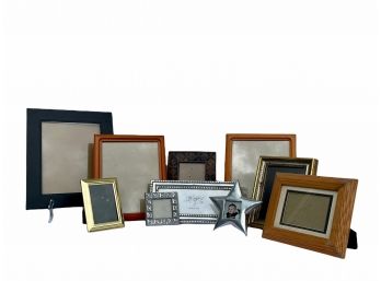 Assorted Frames & Desk Caddy / Organizer With 3 Photo Frames.