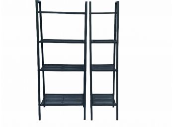 Pair Of Tall Black Mesh Shelves From Ikea