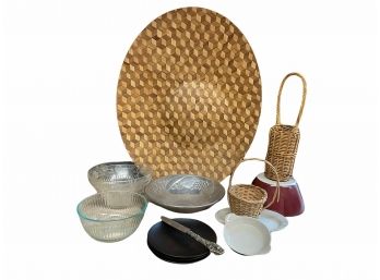 Baskets, Bowls & Cake Knife. Great Lot For Entertaining Or Displays.