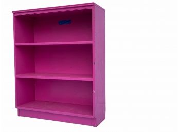 Pink Bookcase Made Of Wood.