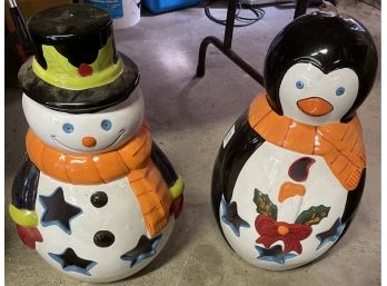 Snowman And Penguin Figures