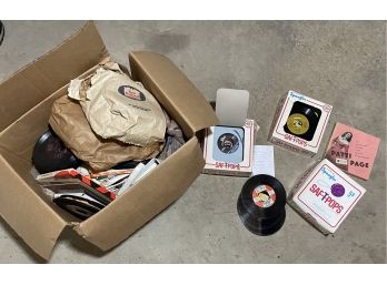 Large Box Of Records And Accessories