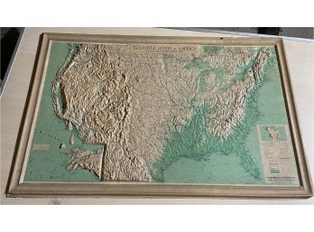 True Raised Relief Map  'The United States Of America'