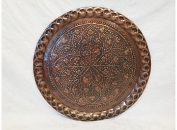 Large Round Decorative Metal Wall Plate - Made In Peru