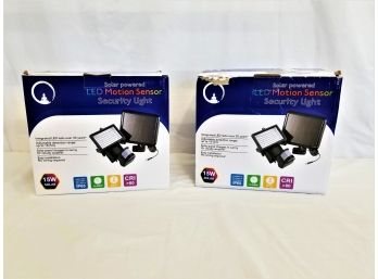 Two Solar Powered LED Motion Sensor Security Lights - New