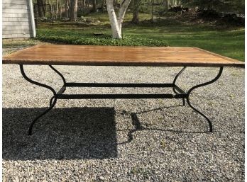 Oak Dining Table  With Iron  Base