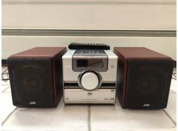 JVC Stereo With Wood Speakers