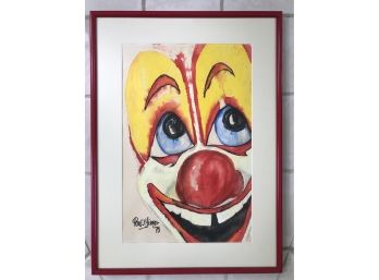 Vintage Clown Watercolor Artwork