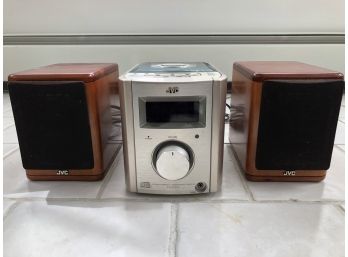 JVC Stereo With Wood Speakers