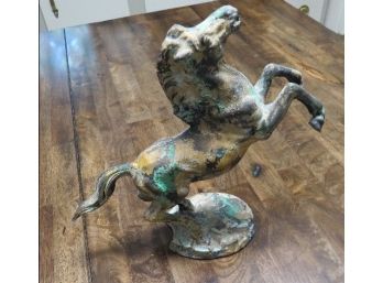 Cast Metal Or Iron Horse Statue By Toyo Of Japan With Finish Of Various Hues