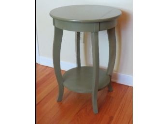 Round Olive Green Accent Table