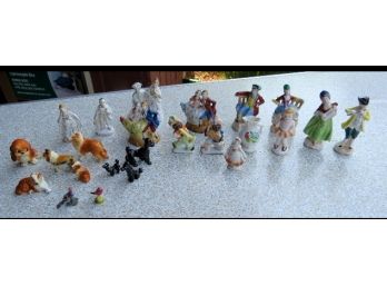 Grouping Of 24 Misc. Figures / Figurines.  Many Occupied Japan Marked