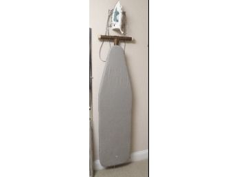 Retro Era Ironing Board With Rowenta Steam Iron - Heavy Duty Ironing Board, Good Quality Iron