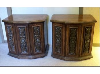 Pair Of Retro Single Shelf Night Stands