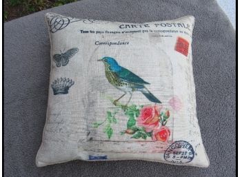 Bird Pillow And Sherpa Style Reversible Throw