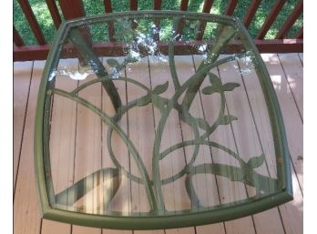 Outdoor Patio Square Glass Top Table By Hampton Bay