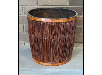 Wicker Stick And Wood Bucket