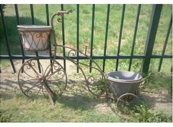 Metal Bicycle Form Planter.