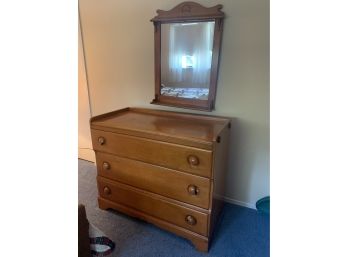 Maple Dresser And Matching Wall Mirror