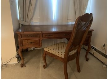 Writing Desk & Matching Cane Back Chair