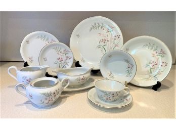 Schinding Porcelain Dinner Service In Meadow Pattern, Partial Service For 12, 75 Pieces