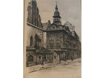 R. Ballis Etching Of A Church