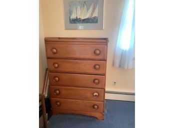 Maple Five Drawer Tall Chest