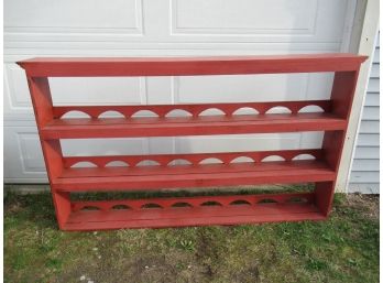 Unique Large Red Wood Display Shelf