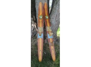 Pair Of Vintage Wood Cypress Gardens Water Skis