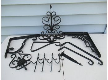 Wrought Iron And Cast Iron Lot - 12 Pieces