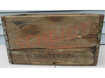 Rare Antique Scheidt Brewing Company Wood Crate Norristown, PA