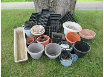 Enormous Lot Of Planters And Pots
