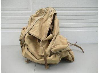 Vintage Original Bergans Of Norway Tan Canvas And Leather Back Pack