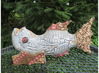 Fun And Funky Folk Art Wood And Fabric Fish