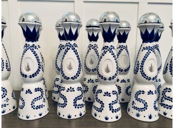 18 Clase Azul Collectible Tequila Blue & White Ceramic Bottles