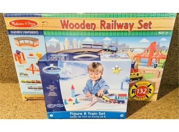 Two Children's Train Sets By Melissa And Doug And Imaginarium