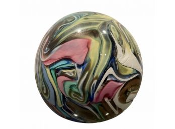 Art Glass Paperweight (D)  Multi-Color Sphere