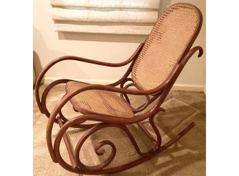 Michael Thonet MCM Bentwood And Cane Rocking Chair