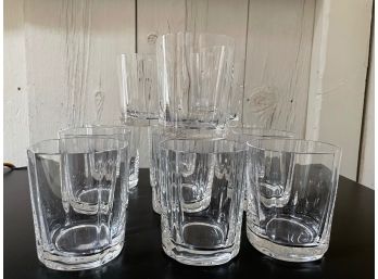 12 Vintage Scandinavian Designed Crystal Cocktail - Double On-The-Rocks Glasses