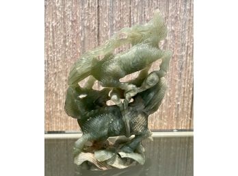 Antique Carved Jade Dragon Sculpture