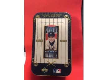 1995 Upper Deck Mickey Mantle Baseball Heroes Metallic Impressions Collector Card Set In Tin