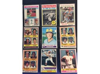 9 Card Sheet With Vintage Superstar Baseball Cards