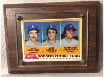 1981 Topps Fernando Valenzuela Rookie Card Mounted On Plaque