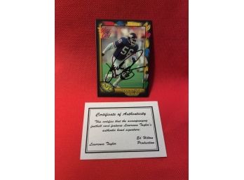 Wild Card Lawrence Taylor Autographed Foorball Card With COA