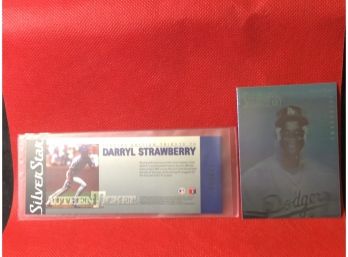 1991 Silver Star AuthenTicket Darryl Strawberry & Hologram Card