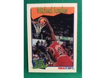 1991 NBA Hoops Michael Jordan All Time Leader Card