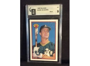 1989 Bowman Mark McGwire Graded 9 Card